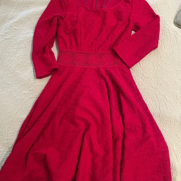 slim fit dress slacks Long Sleeve Square Neck Fit & Flare Midi Dress main image 0